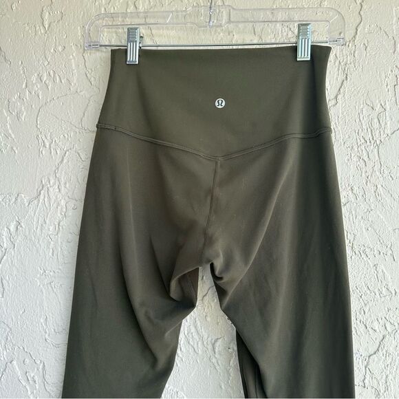 LULULEMON Legging Women 6 Align Crop Olive Green Athletic Casual Gym Yog… - Picture 5 of 9